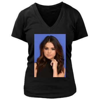 Selena Gomez Women's Deep V-Neck TShirt