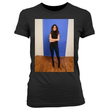 Selena Gomez Women's Junior Cut Crewneck T-Shirt