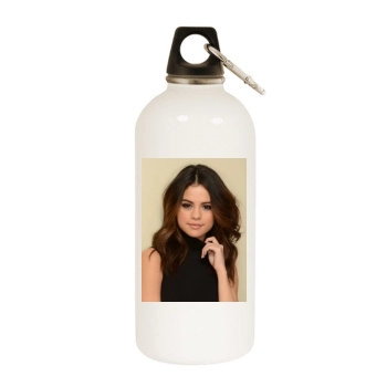 Selena Gomez White Water Bottle With Carabiner