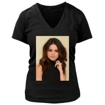 Selena Gomez Women's Deep V-Neck TShirt