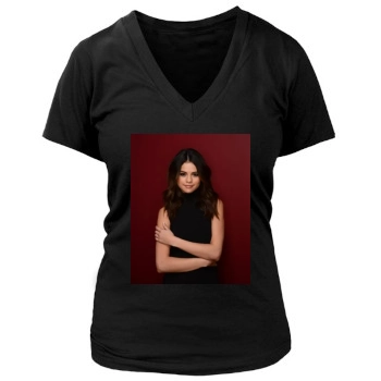 Selena Gomez Women's Deep V-Neck TShirt