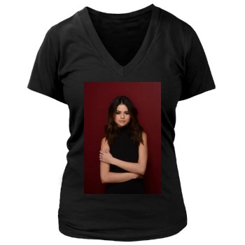 Selena Gomez Women's Deep V-Neck TShirt