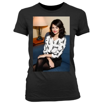 Selena Gomez Women's Junior Cut Crewneck T-Shirt