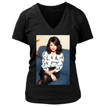 Selena Gomez Women's Deep V-Neck TShirt