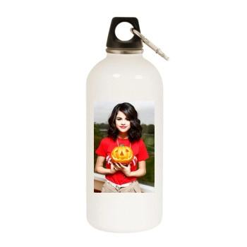 Selena Gomez White Water Bottle With Carabiner