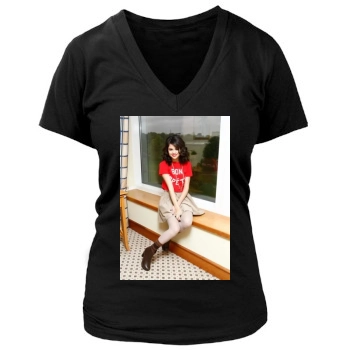 Selena Gomez Women's Deep V-Neck TShirt