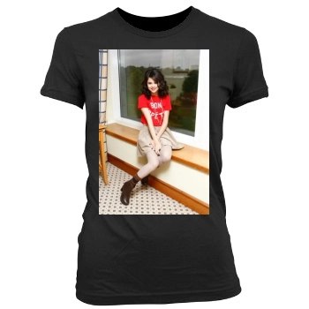 Selena Gomez Women's Junior Cut Crewneck T-Shirt