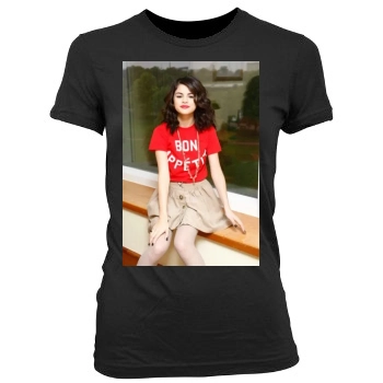 Selena Gomez Women's Junior Cut Crewneck T-Shirt