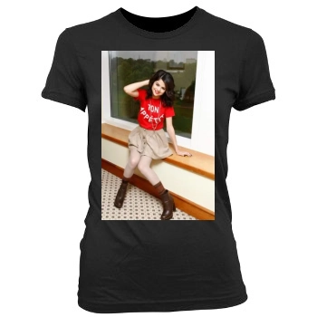 Selena Gomez Women's Junior Cut Crewneck T-Shirt