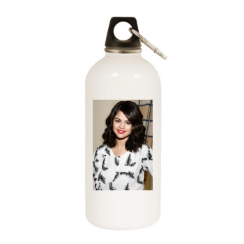 Selena Gomez White Water Bottle With Carabiner