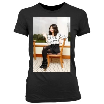 Selena Gomez Women's Junior Cut Crewneck T-Shirt