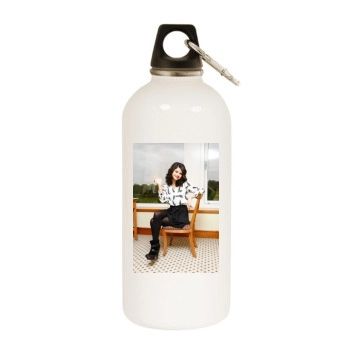 Selena Gomez White Water Bottle With Carabiner