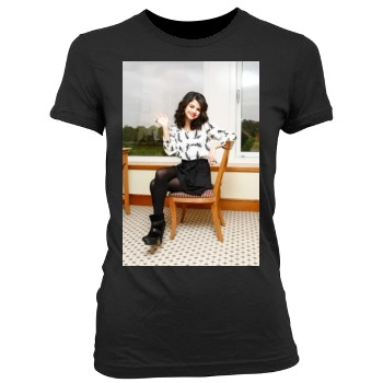 Selena Gomez Women's Junior Cut Crewneck T-Shirt