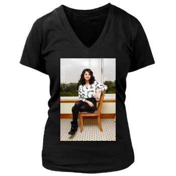 Selena Gomez Women's Deep V-Neck TShirt