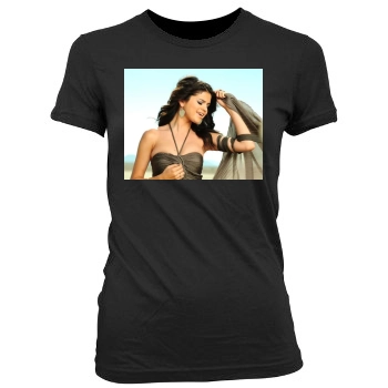 Selena Gomez Women's Junior Cut Crewneck T-Shirt