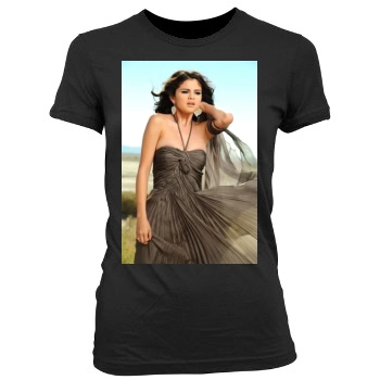 Selena Gomez Women's Junior Cut Crewneck T-Shirt