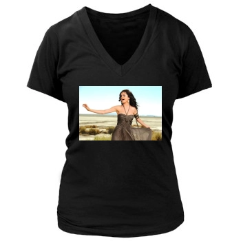 Selena Gomez Women's Deep V-Neck TShirt