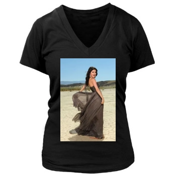 Selena Gomez Women's Deep V-Neck TShirt