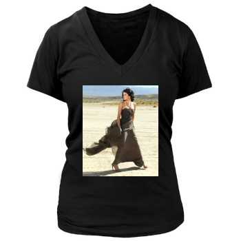 Selena Gomez Women's Deep V-Neck TShirt