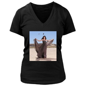 Selena Gomez Women's Deep V-Neck TShirt