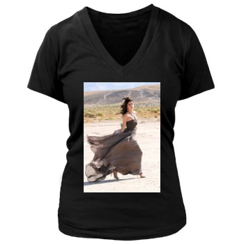 Selena Gomez Women's Deep V-Neck TShirt