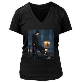 Selena Gomez Women's Deep V-Neck TShirt