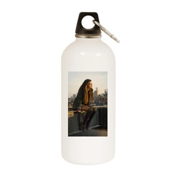 Selena Gomez White Water Bottle With Carabiner