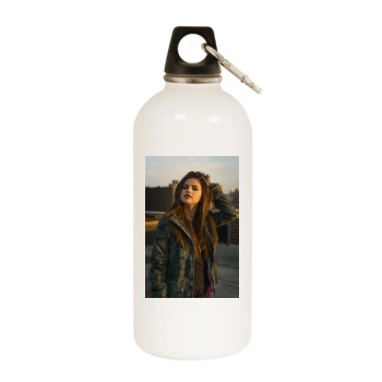 Selena Gomez White Water Bottle With Carabiner