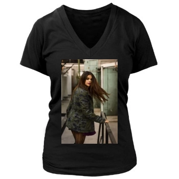 Selena Gomez Women's Deep V-Neck TShirt