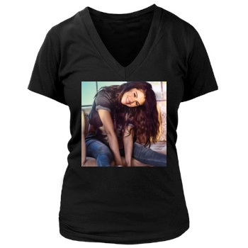 Selena Gomez Women's Deep V-Neck TShirt