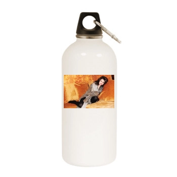 Selena Gomez White Water Bottle With Carabiner