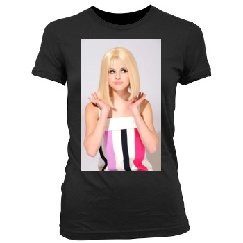 Selena Gomez Women's Junior Cut Crewneck T-Shirt