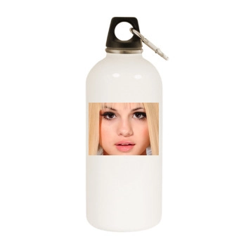 Selena Gomez White Water Bottle With Carabiner