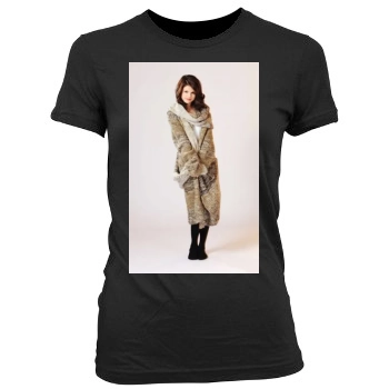 Selena Gomez Women's Junior Cut Crewneck T-Shirt