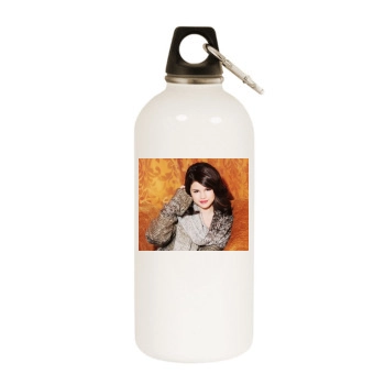 Selena Gomez White Water Bottle With Carabiner