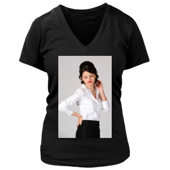 Selena Gomez Women's Deep V-Neck TShirt