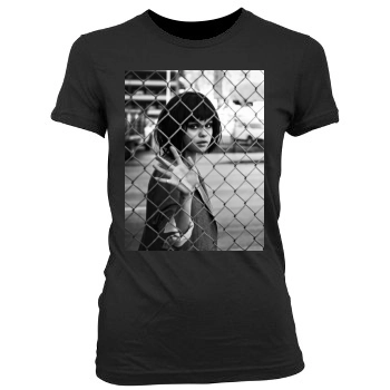 Selena Gomez Women's Junior Cut Crewneck T-Shirt