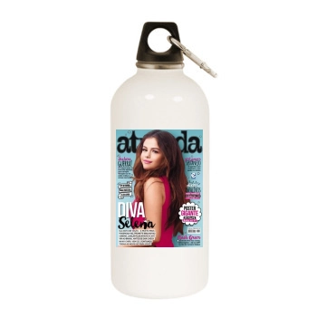 Selena Gomez White Water Bottle With Carabiner