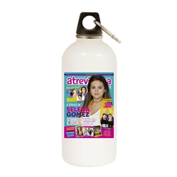 Selena Gomez White Water Bottle With Carabiner