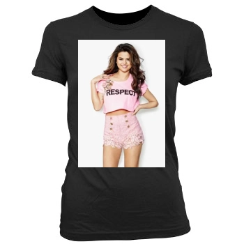 Selena Gomez Women's Junior Cut Crewneck T-Shirt