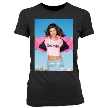 Selena Gomez Women's Junior Cut Crewneck T-Shirt