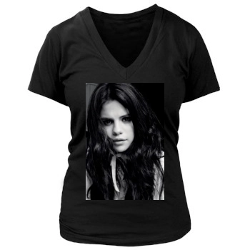 Selena Gomez Women's Deep V-Neck TShirt