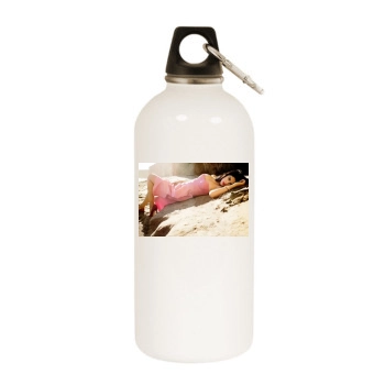 Selena Gomez White Water Bottle With Carabiner