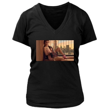 Selena Gomez Women's Deep V-Neck TShirt