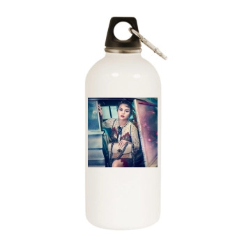 Selena Gomez White Water Bottle With Carabiner