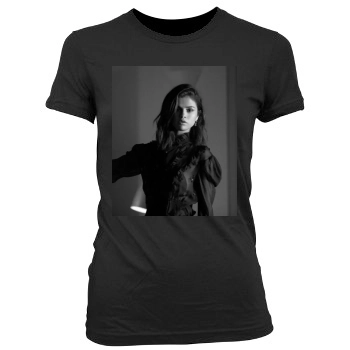 Selena Gomez Women's Junior Cut Crewneck T-Shirt