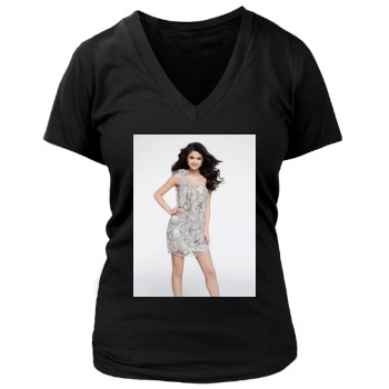 Selena Gomez Women's Deep V-Neck TShirt