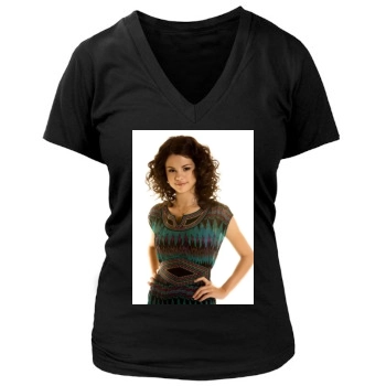 Selena Gomez Women's Deep V-Neck TShirt