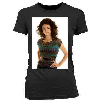 Selena Gomez Women's Junior Cut Crewneck T-Shirt