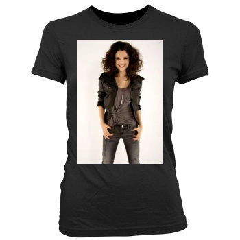 Selena Gomez Women's Junior Cut Crewneck T-Shirt